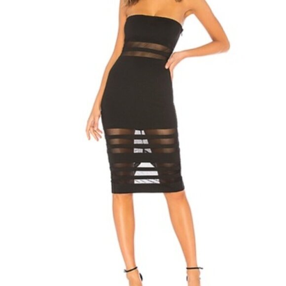 superdown Dresses & Skirts - Superdown Magdalena Tube Mesh Dress Size XXS Black